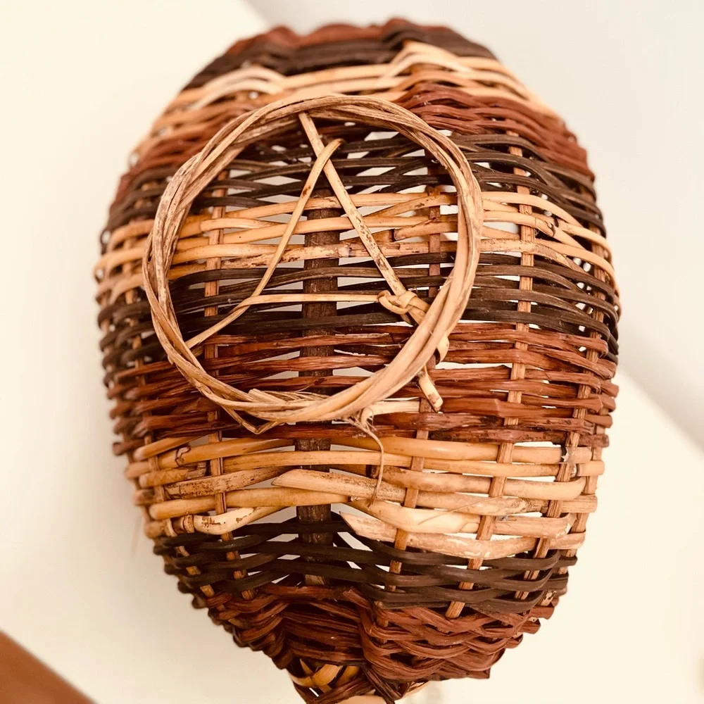 STUNNING BOHO STATEMENT DISPLAY BASKET WITH DRIFTWOOD HANDLE‎
